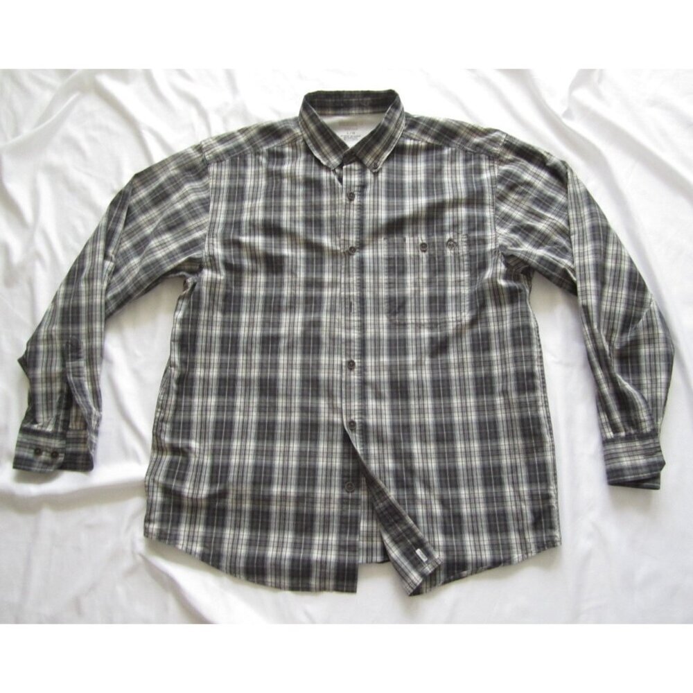 Men's Wolverine Cotton Blend Plaid Long Sleeve Shirt Sz L (MT728)